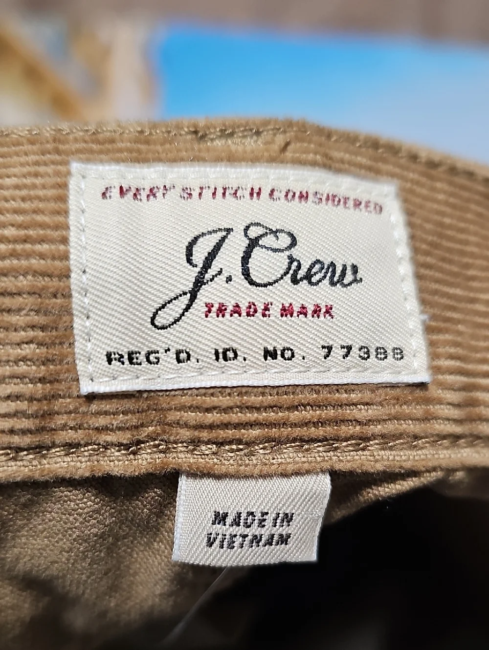 J. Crew 484 Corduroy Slim Straight Pants Size 30x32 New